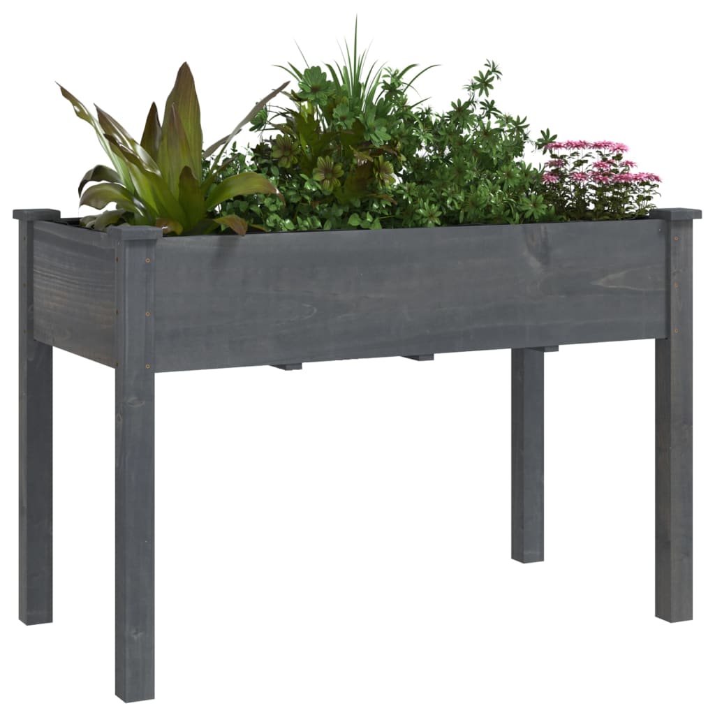 Plantenbak met voering 118x59x76 cm massief vurenhout