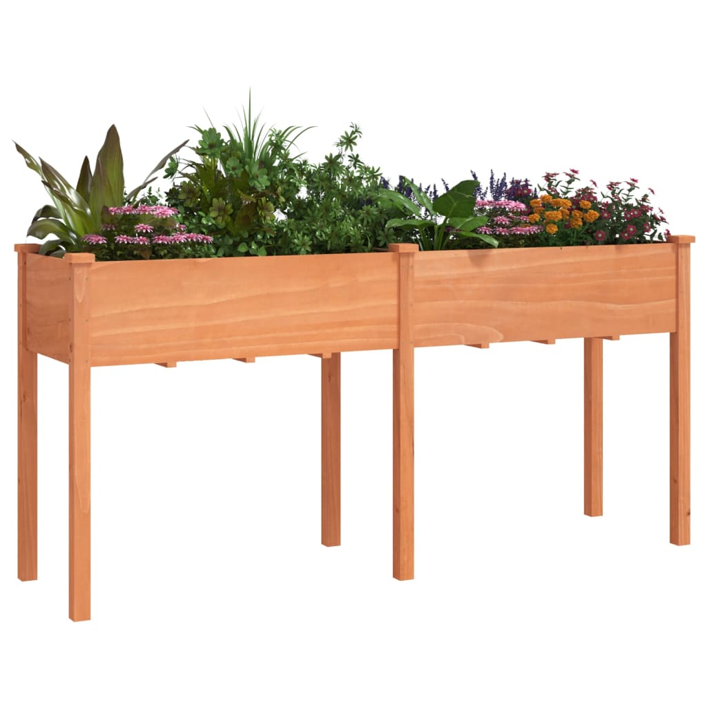 Plantenbak met voering 118x59x76 cm massief vurenhout