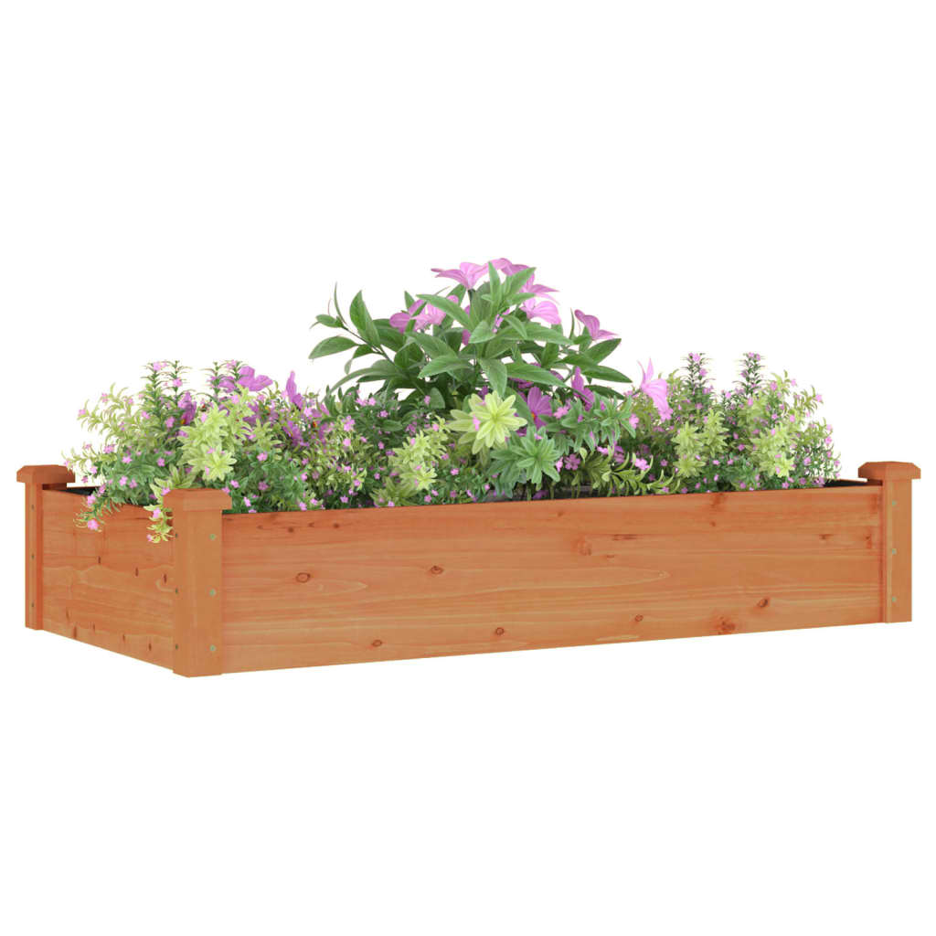 Plantenbak verhoogd met voering 240x120x25 cm massief vurenhout