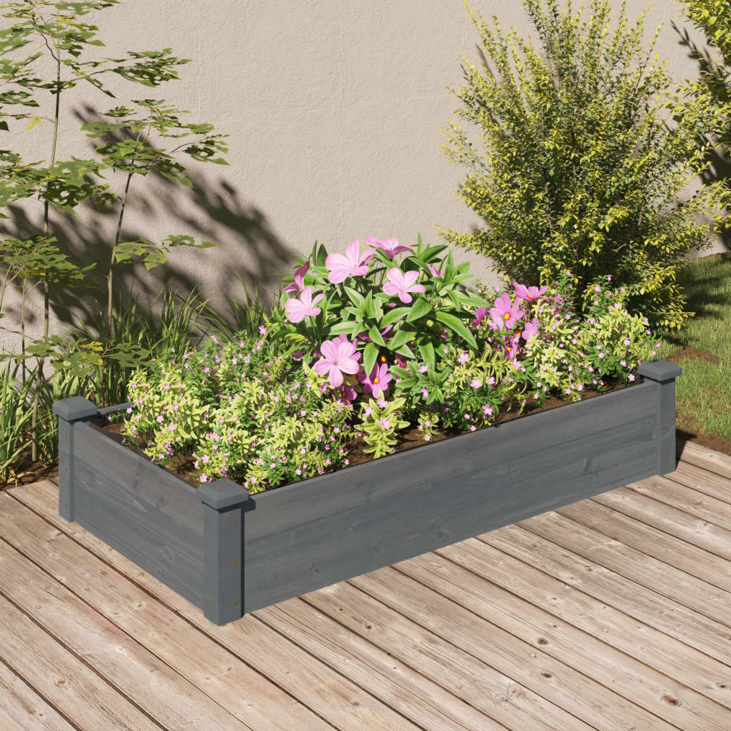 Plantenbak verhoogd met voering 240x120x25 cm massief vurenhout