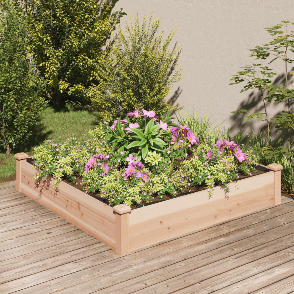 Plantenbak verhoogd met voering 120x60x25 cm vurenhout