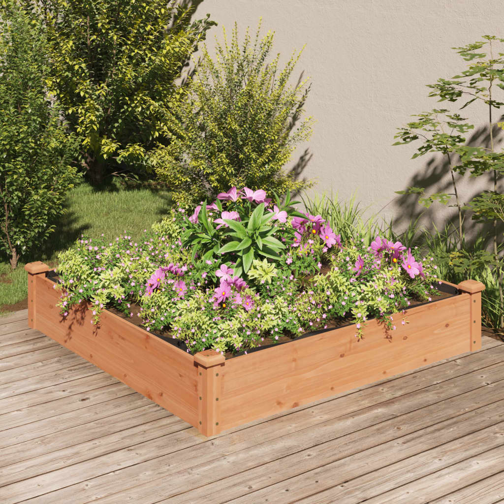 Plantenbak verhoogd met voering 120x60x25 cm vurenhout