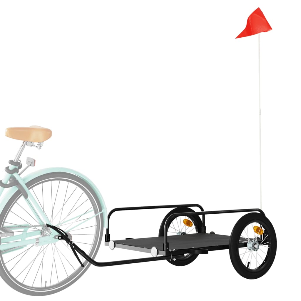 Fietstrailer 135x70x37 cm ijzer zwart