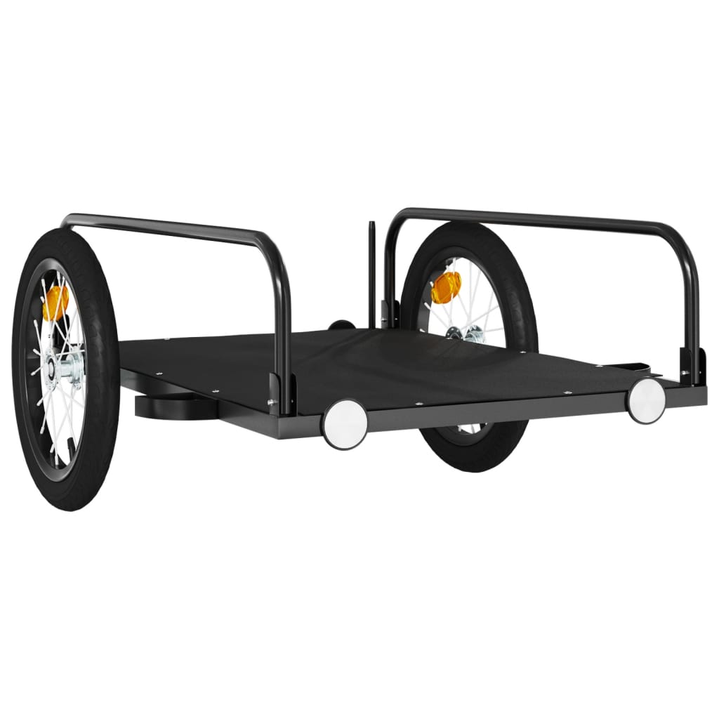 Fietstrailer 135x70x37 cm ijzer zwart