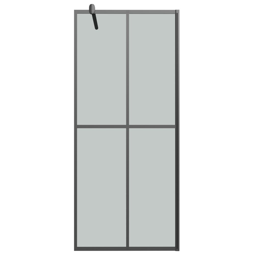 Inloopdouchewand met schap 118x190 cm ESG-glas aluminium zwart