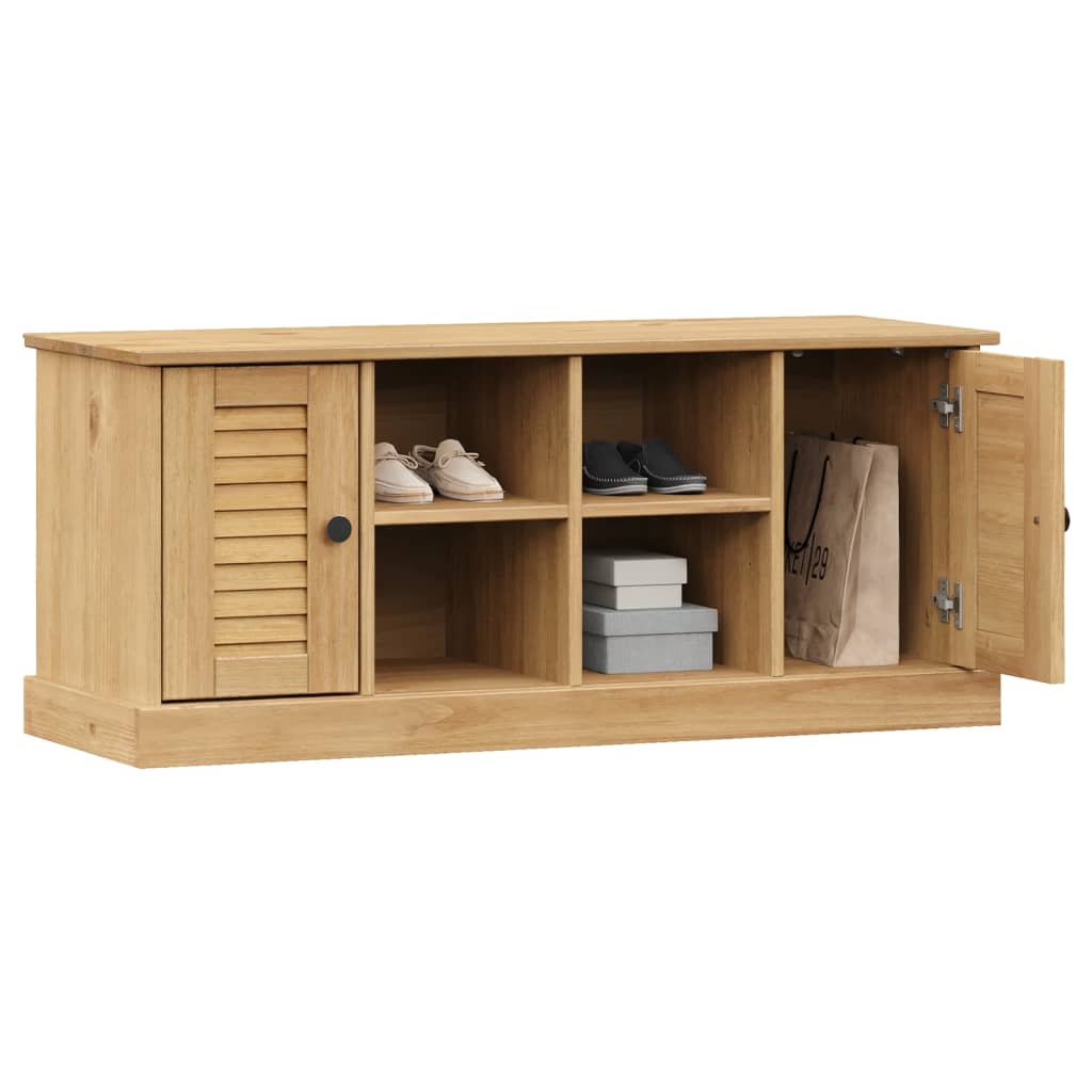 Schoenenbank VIGO 106x35x45 cm massief grenenhout grijs