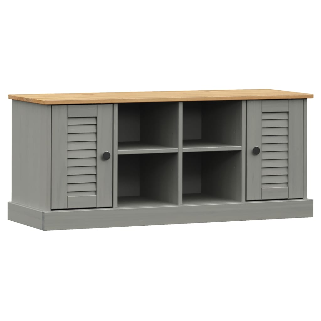 Schoenenbank VIGO 106x35x45 cm massief grenenhout grijs