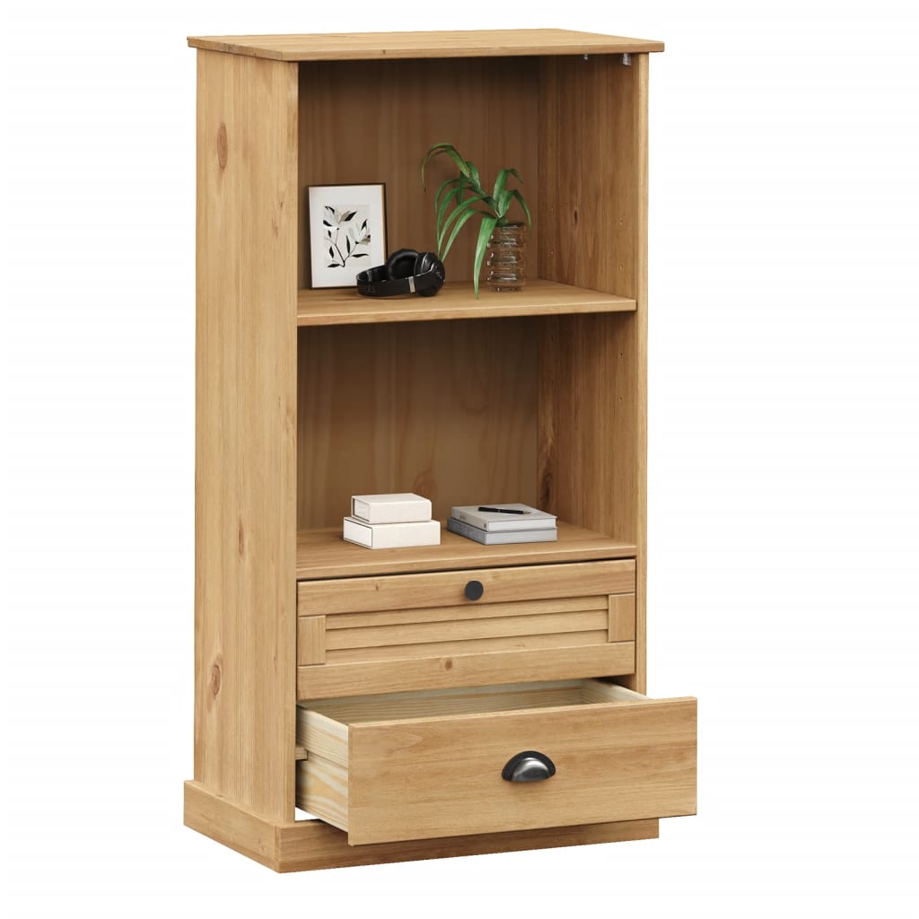 Boekenkast VIGO 60x35x114,5 cm massief grenenhout grijs