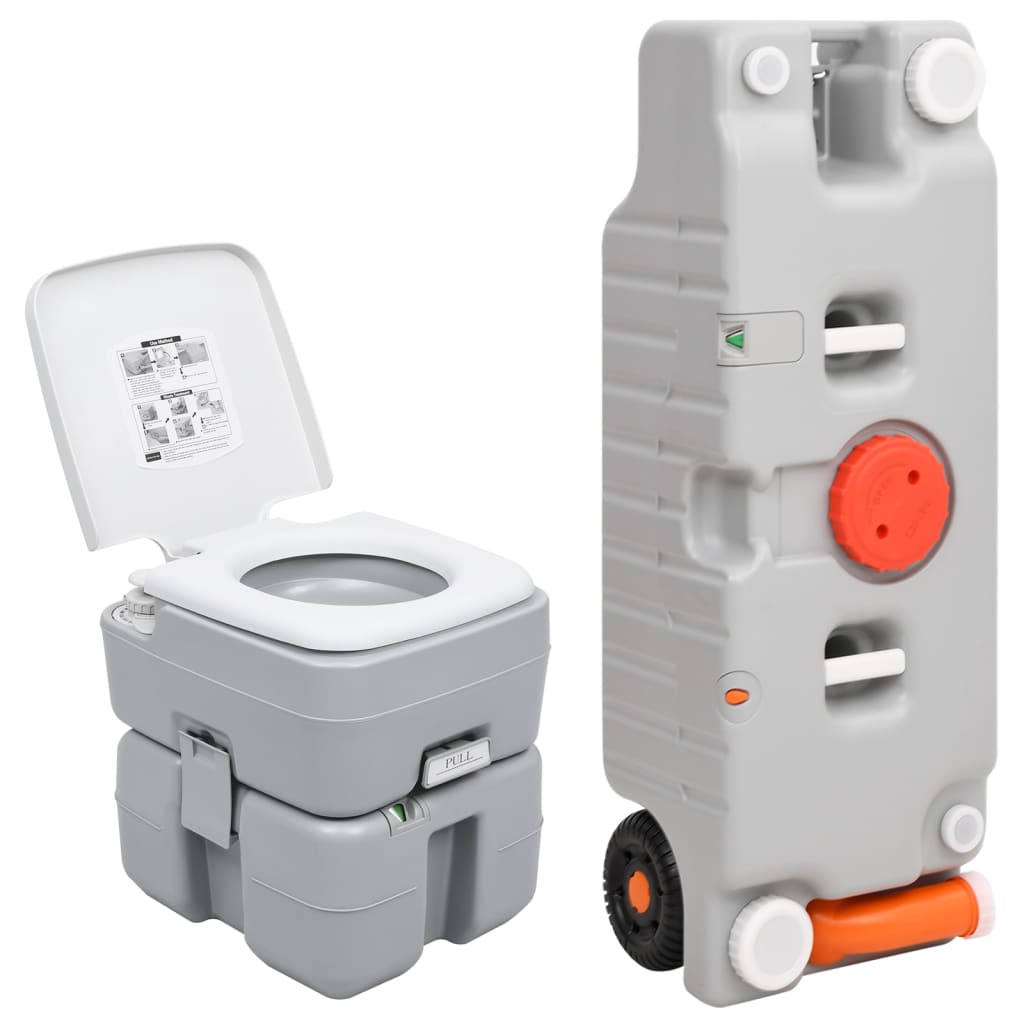 Campingtoilet en watertankset draagbaar