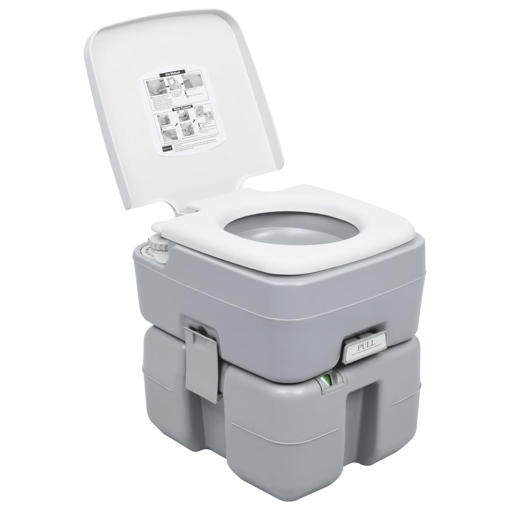 Campingtoilet en watertankset draagbaar