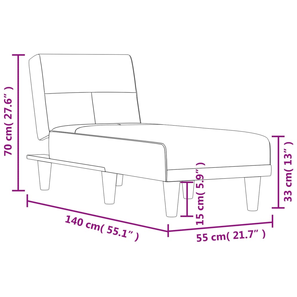 Chaise longue stof