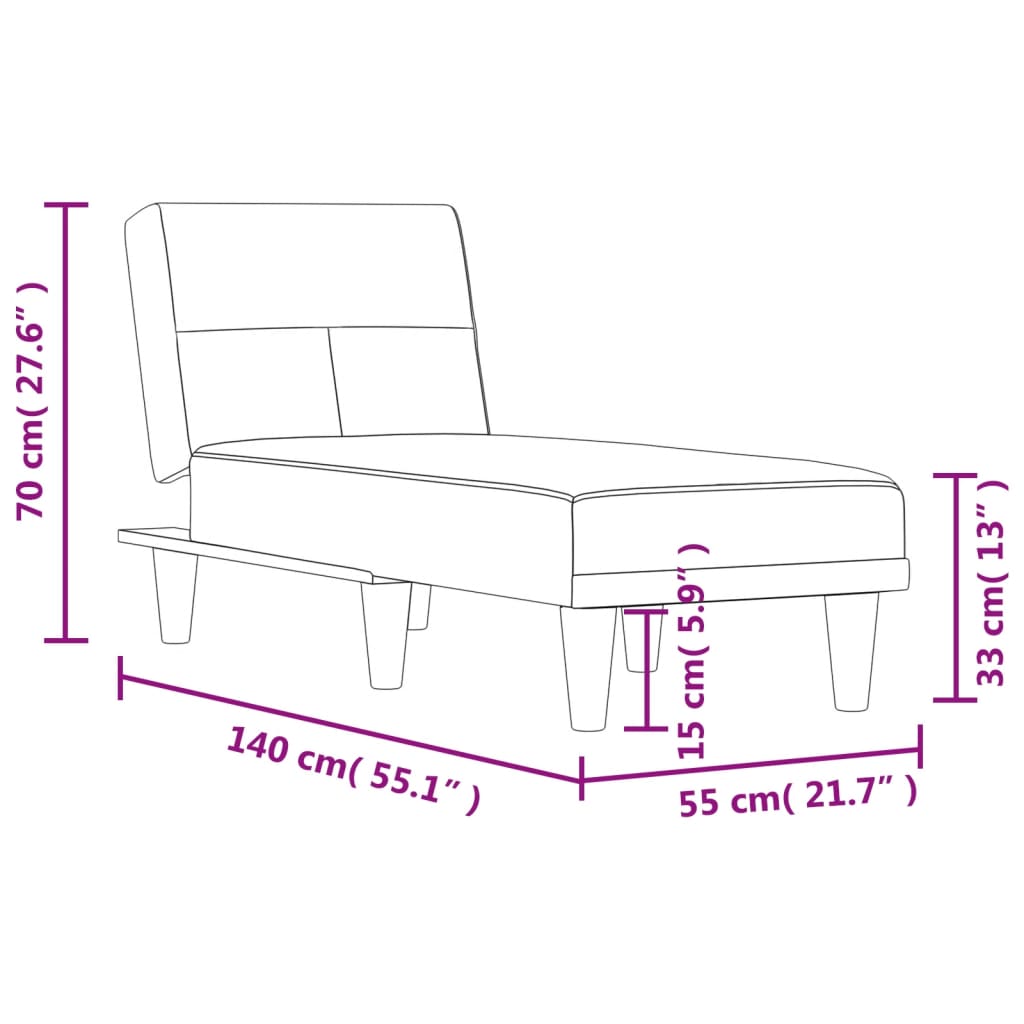 Chaise longue stof