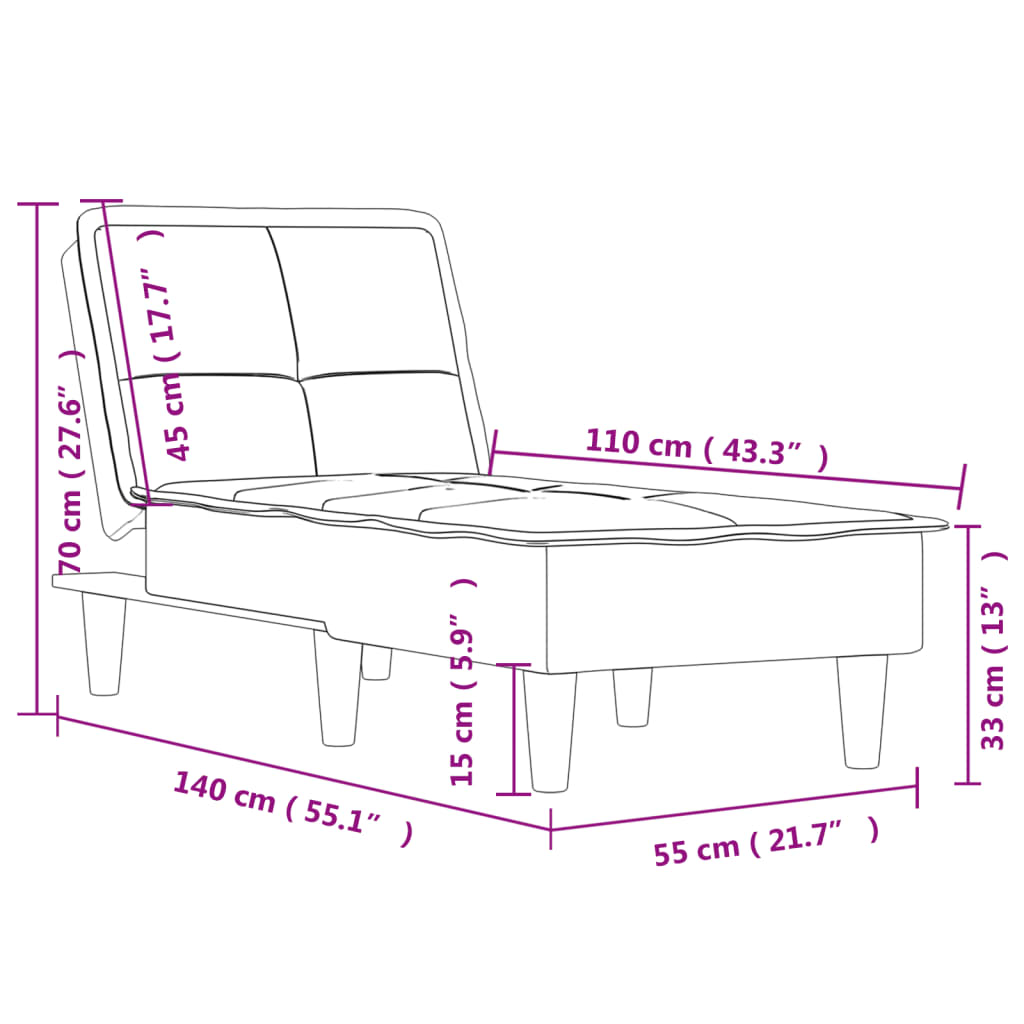 Chaise longue stof