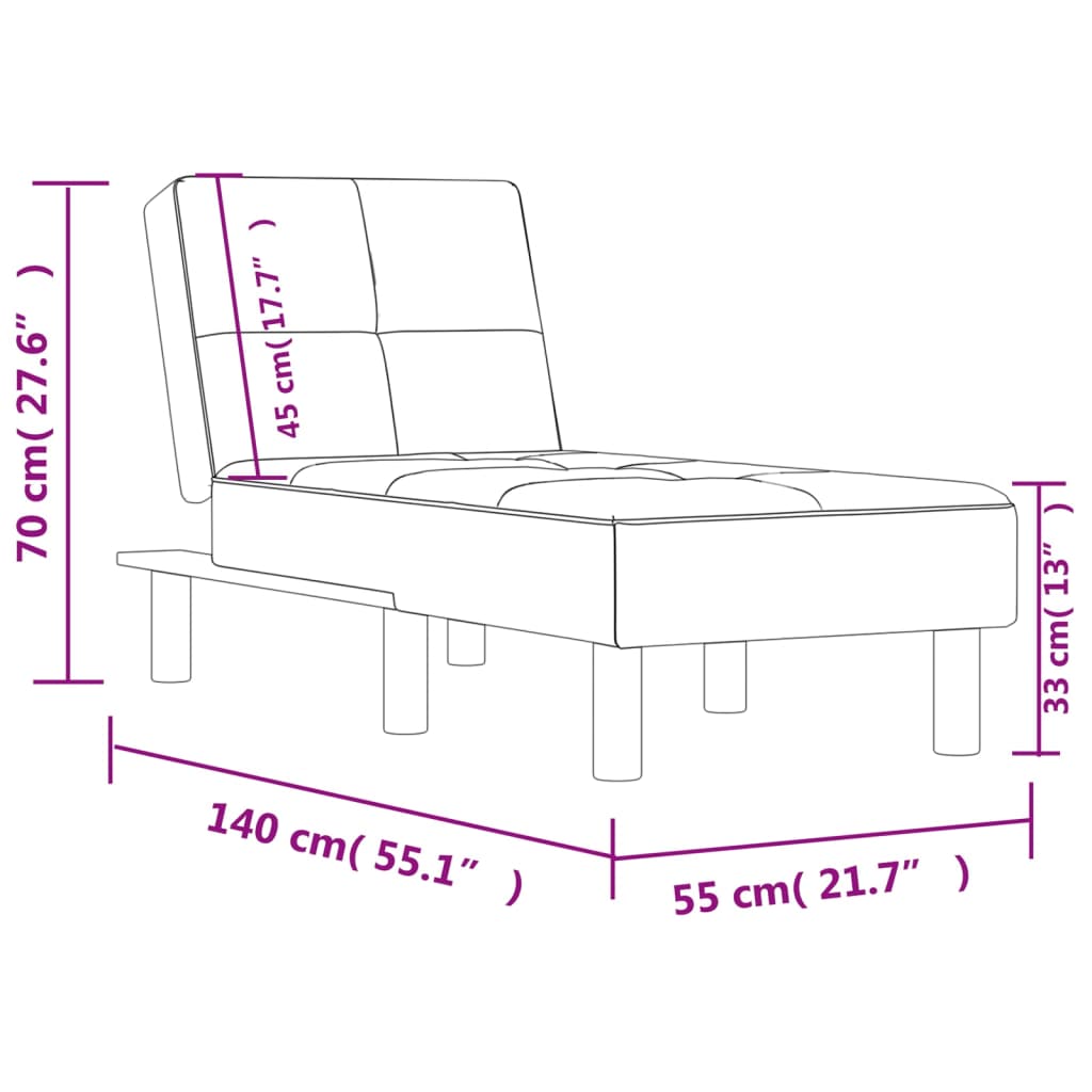 Chaise longue kunstleer