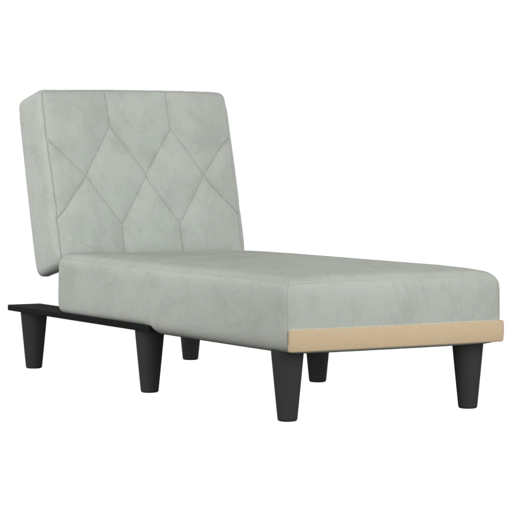 Chaise longue fluweel zwart