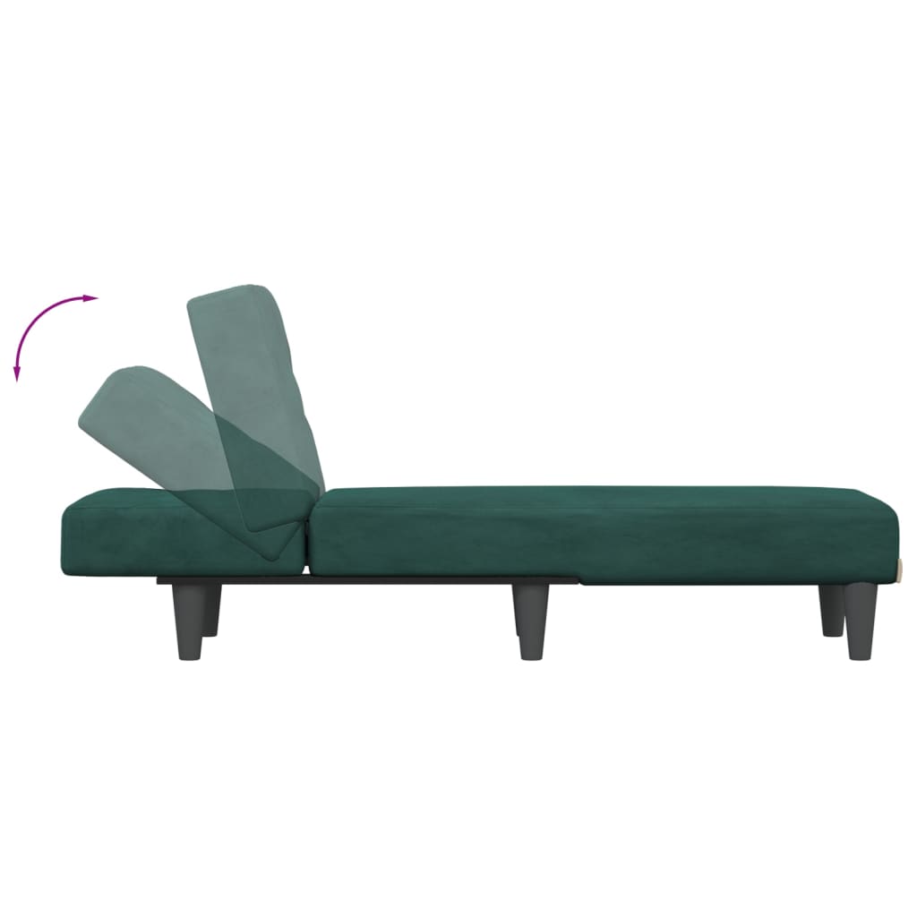 Chaise longue fluweel zwart