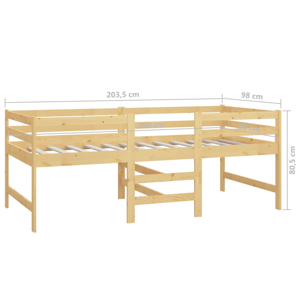 Bedframe massief grenenhout 90x200 cm