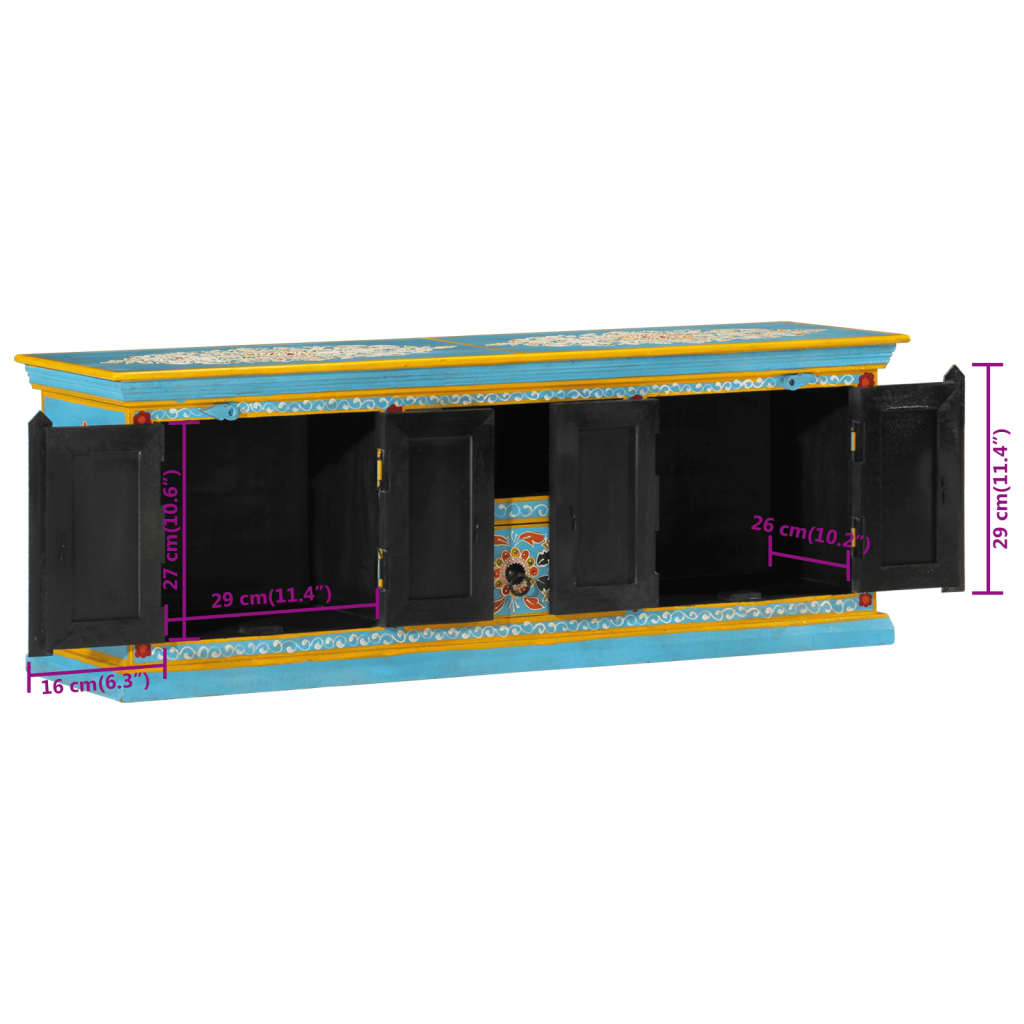 Tv-meubel 110x30x40 cm massief mangohout