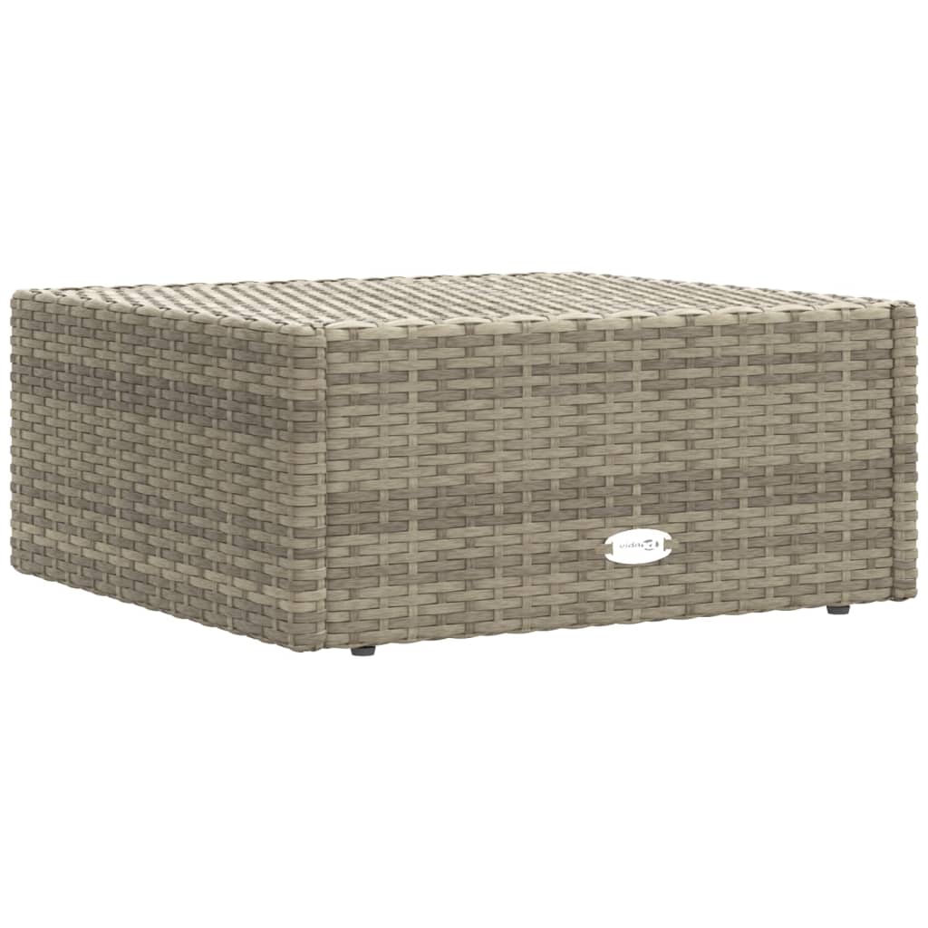 6-delige Loungeset met kussens poly rattan grijs