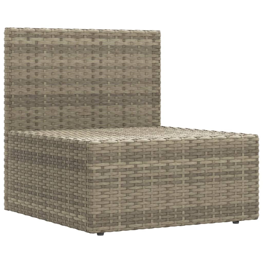 6-delige Loungeset met kussens poly rattan grijs