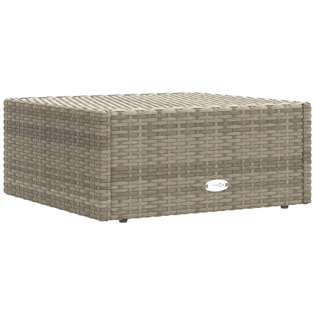 7-delige Loungeset met kussens poly rattan grijs