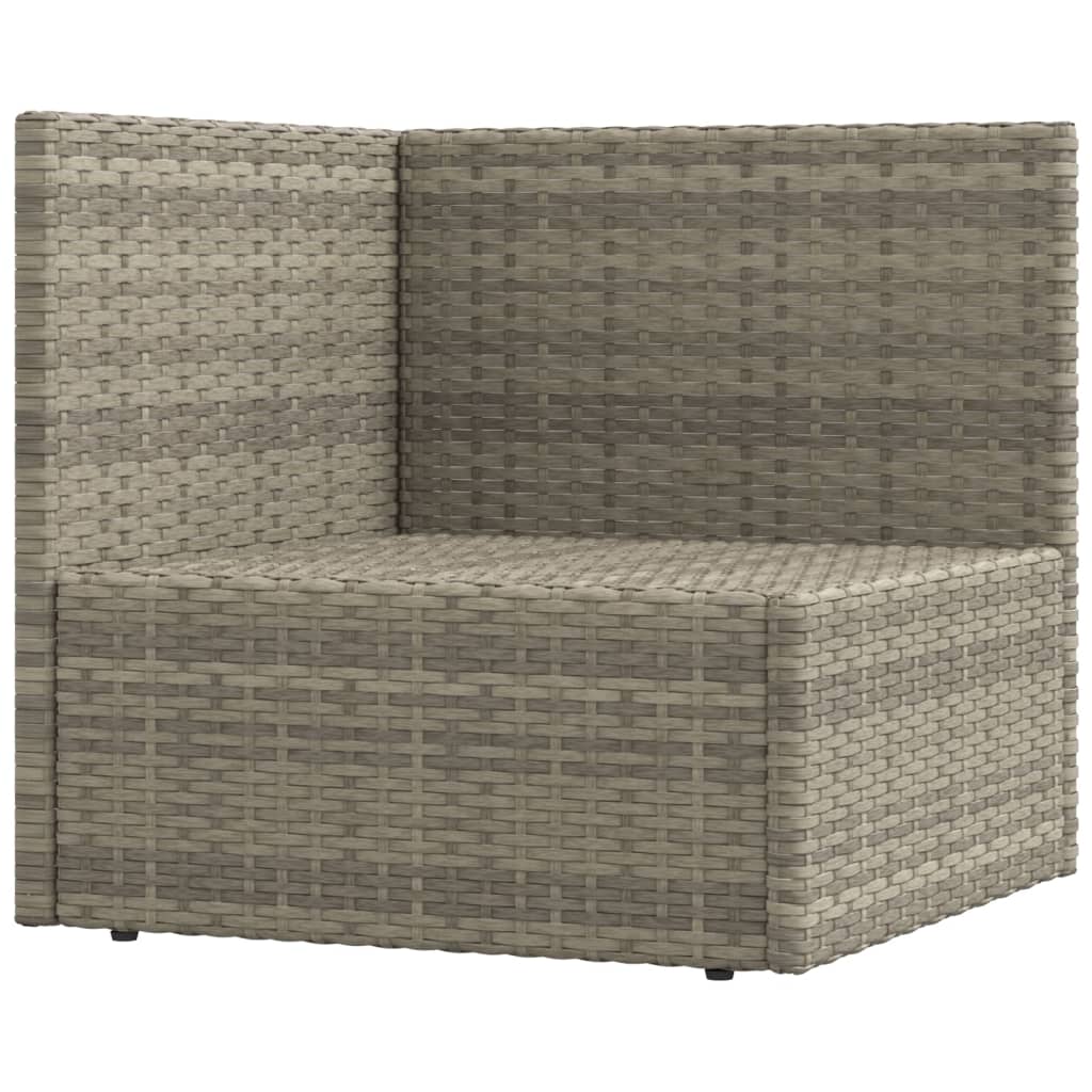 8-delige Loungeset met kussens poly rattan grijs