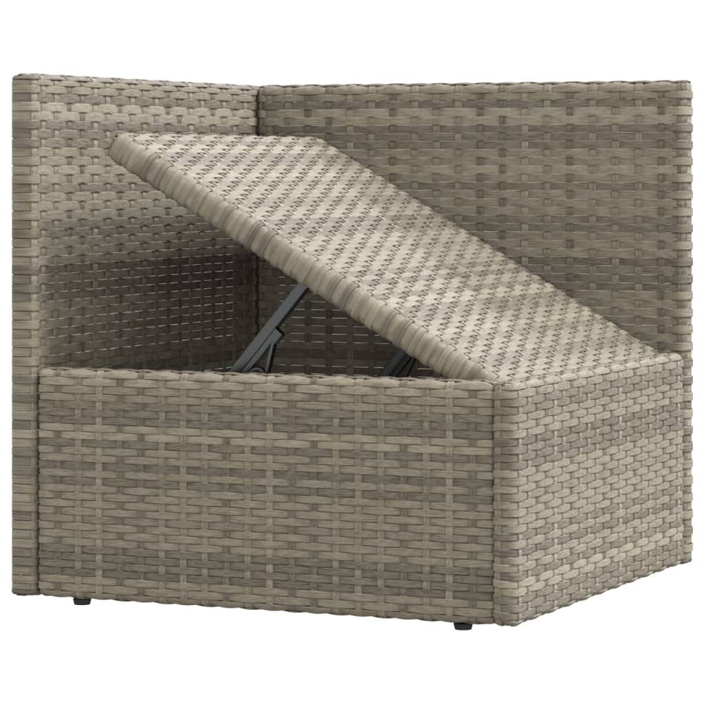 9-delige Loungeset met kussens poly rattan grijs