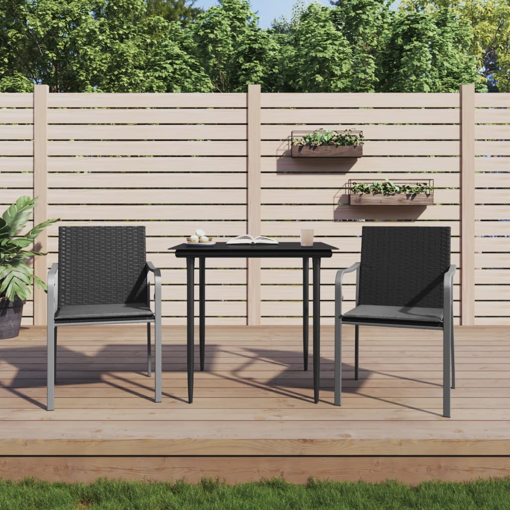 5-delige Tuinset met kussens poly rattan en staal