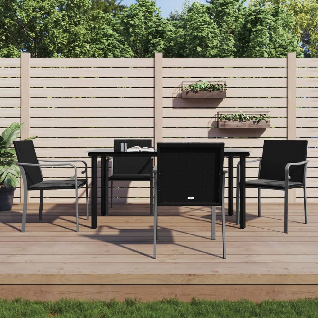 3-delige Tuinset met kussens poly rattan en staal