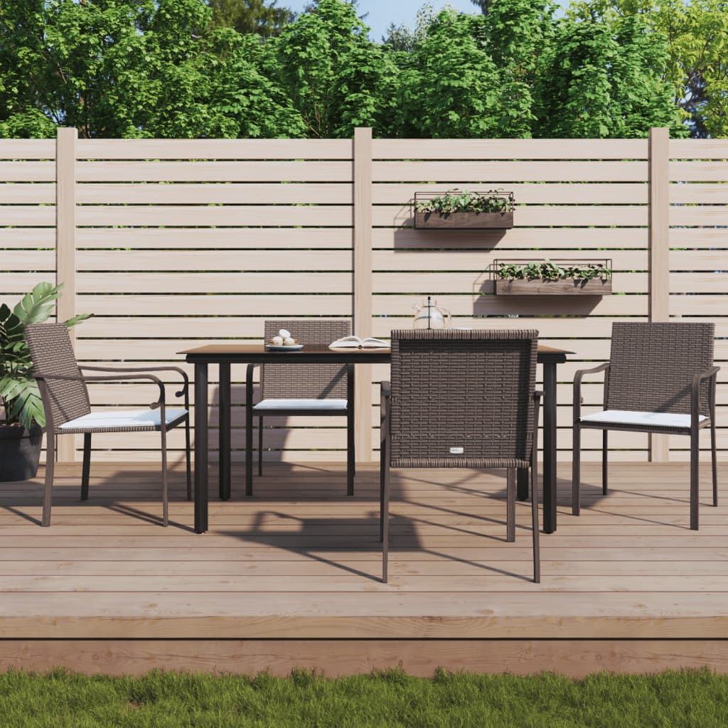 3-delige Tuinset met kussens poly rattan en staal