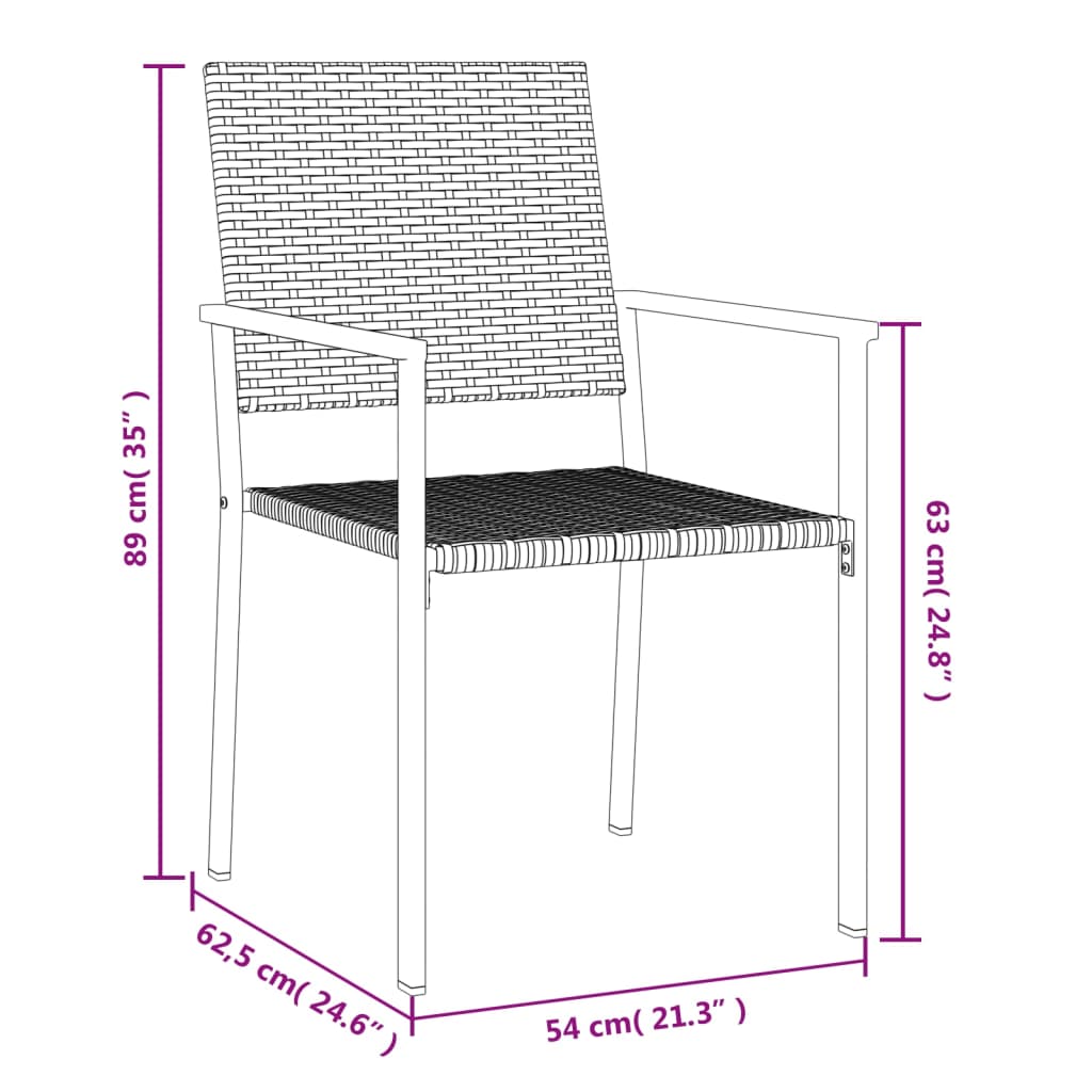 5-delige Tuinset poly rattan en staal