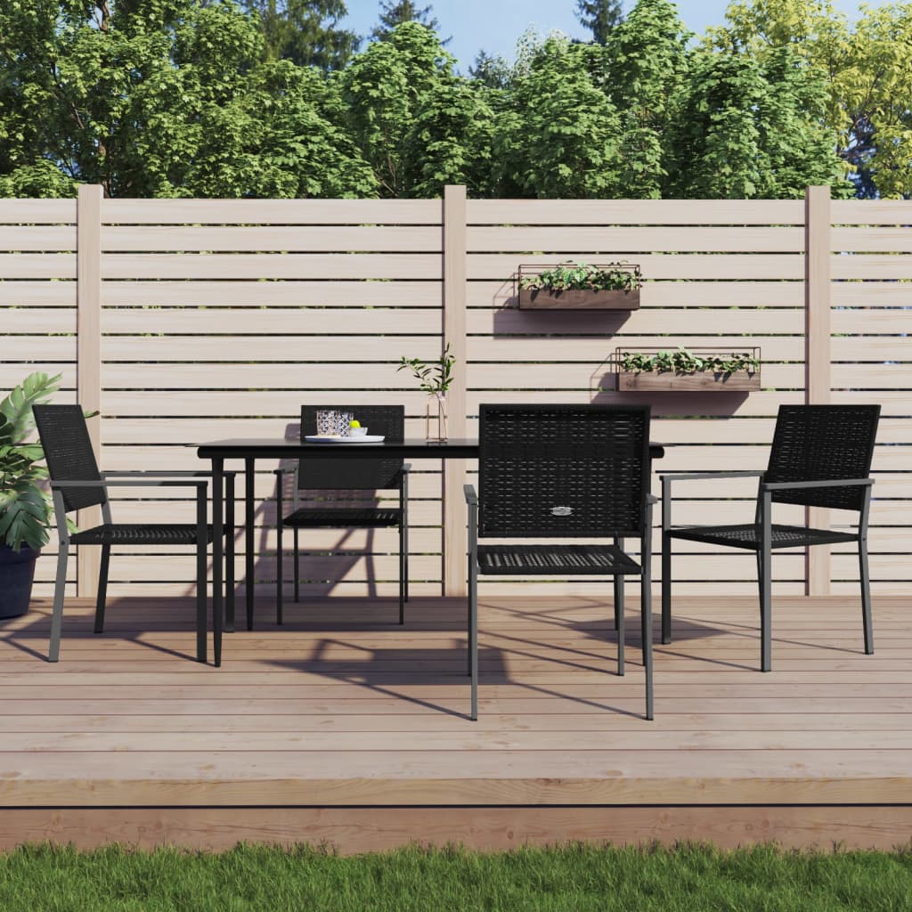 5-delige Tuinset poly rattan en staal