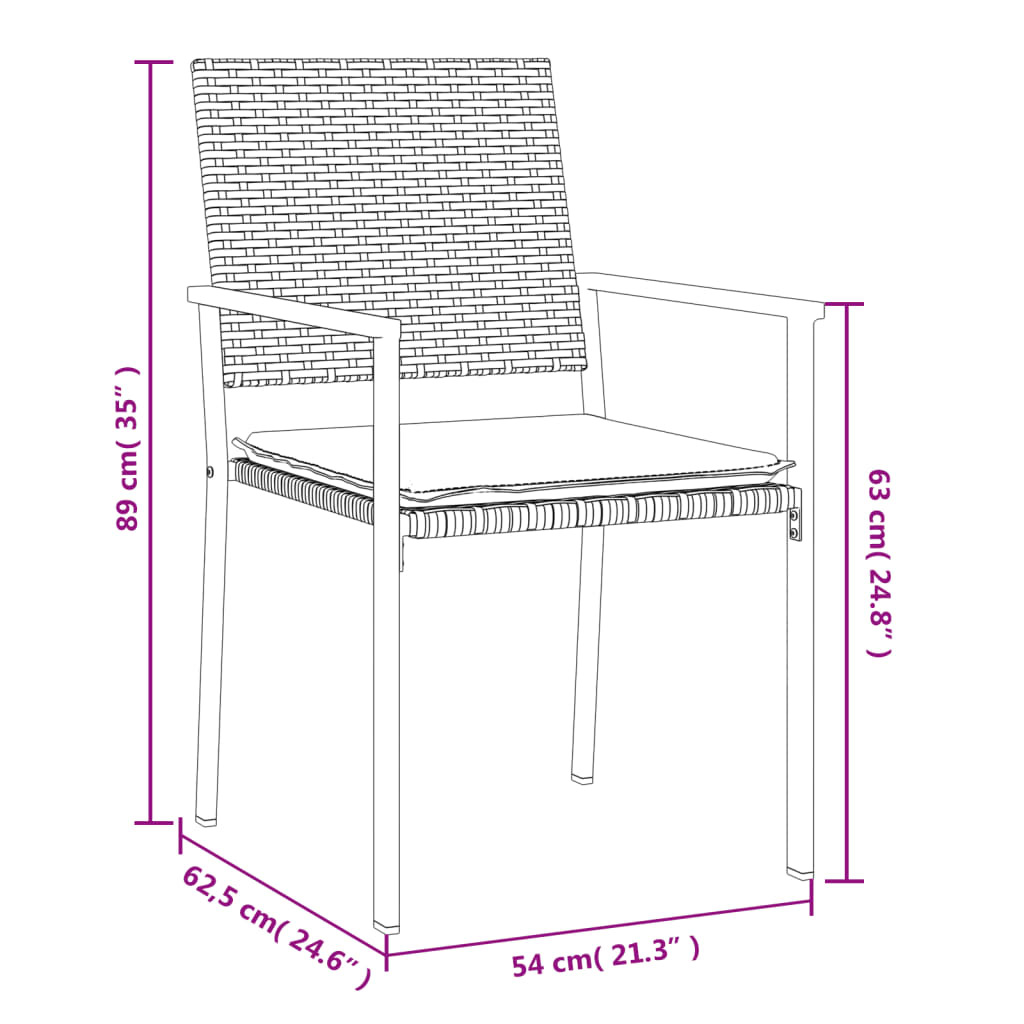 5-delige Tuinset poly rattan en staal