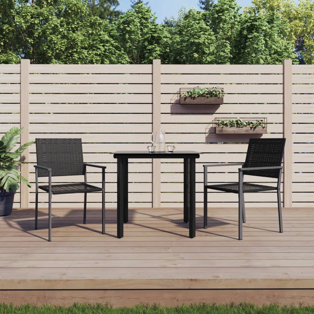 3-delige Tuinset met kussens poly rattan en staal