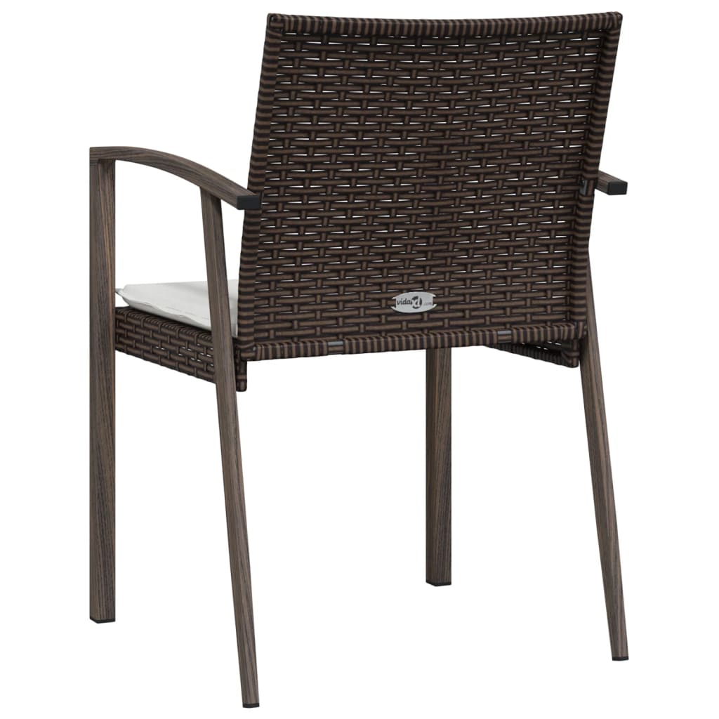 Tuinstoelen 6 st met kussens 56,5x57x83 cm poly rattan