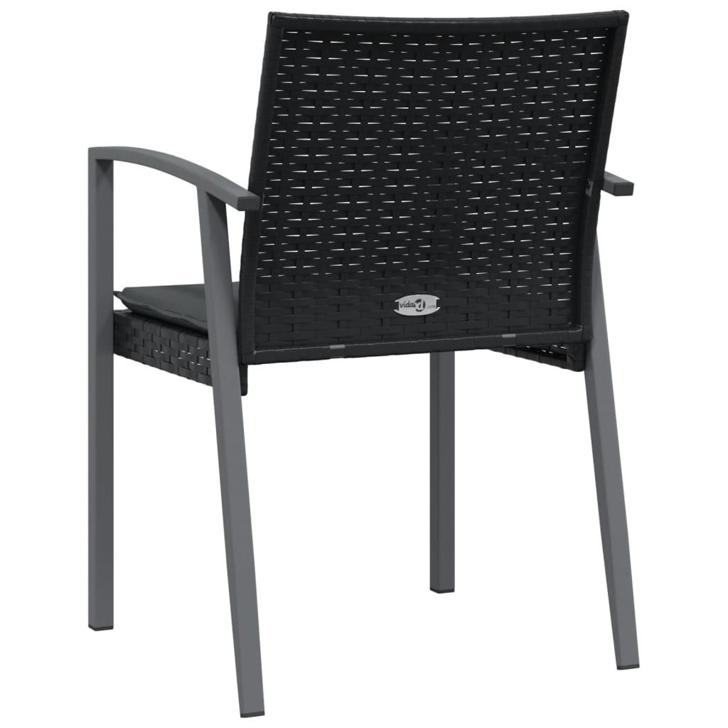 Tuinstoelen 6 st met kussens 56,5x57x83 cm poly rattan