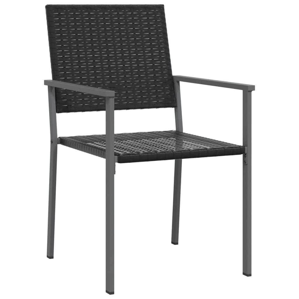 Tuinstoelen 4 st met kussens 54x62,5x89 cm poly rattan zwart