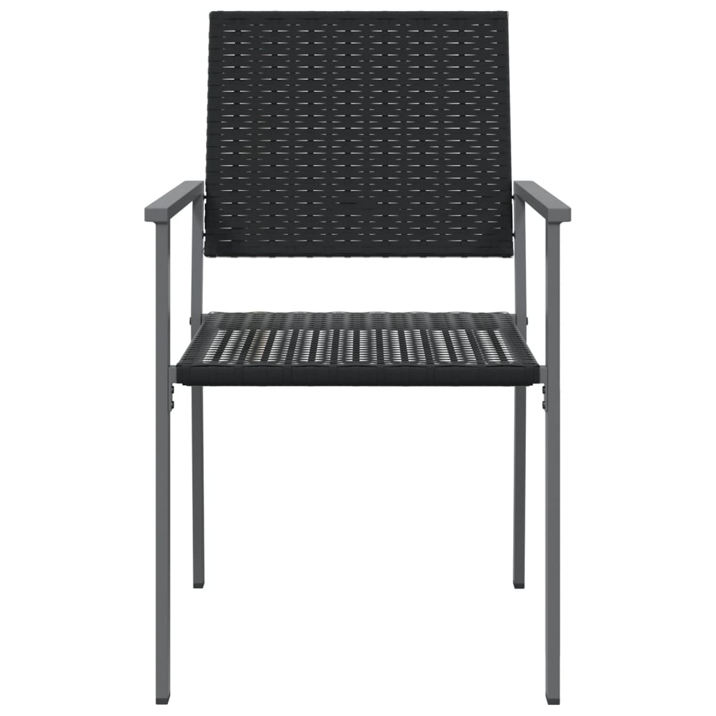 Tuinstoelen 4 st met kussens 54x62,5x89 cm poly rattan zwart