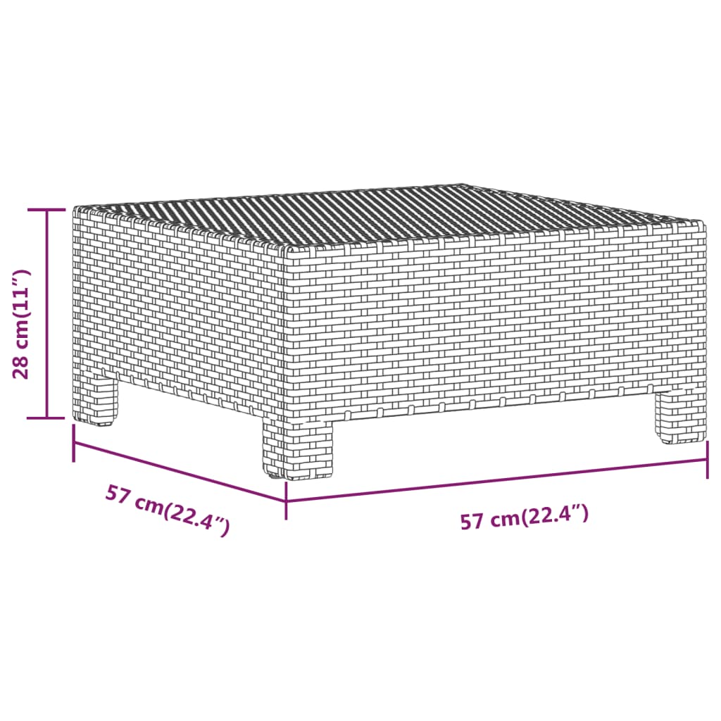 5-delige Loungeset met kussens poly rattan grijs