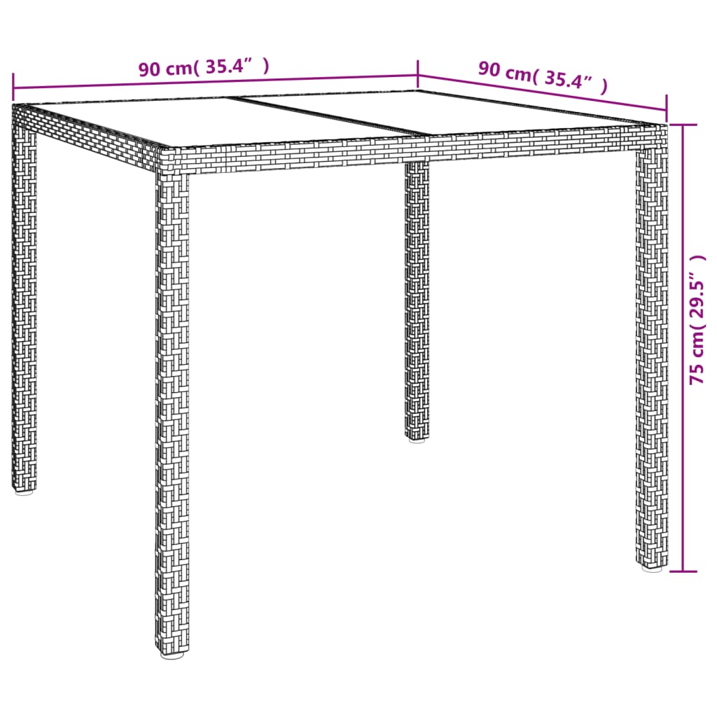 9-delige Tuinset met kussens poly rattan bruin