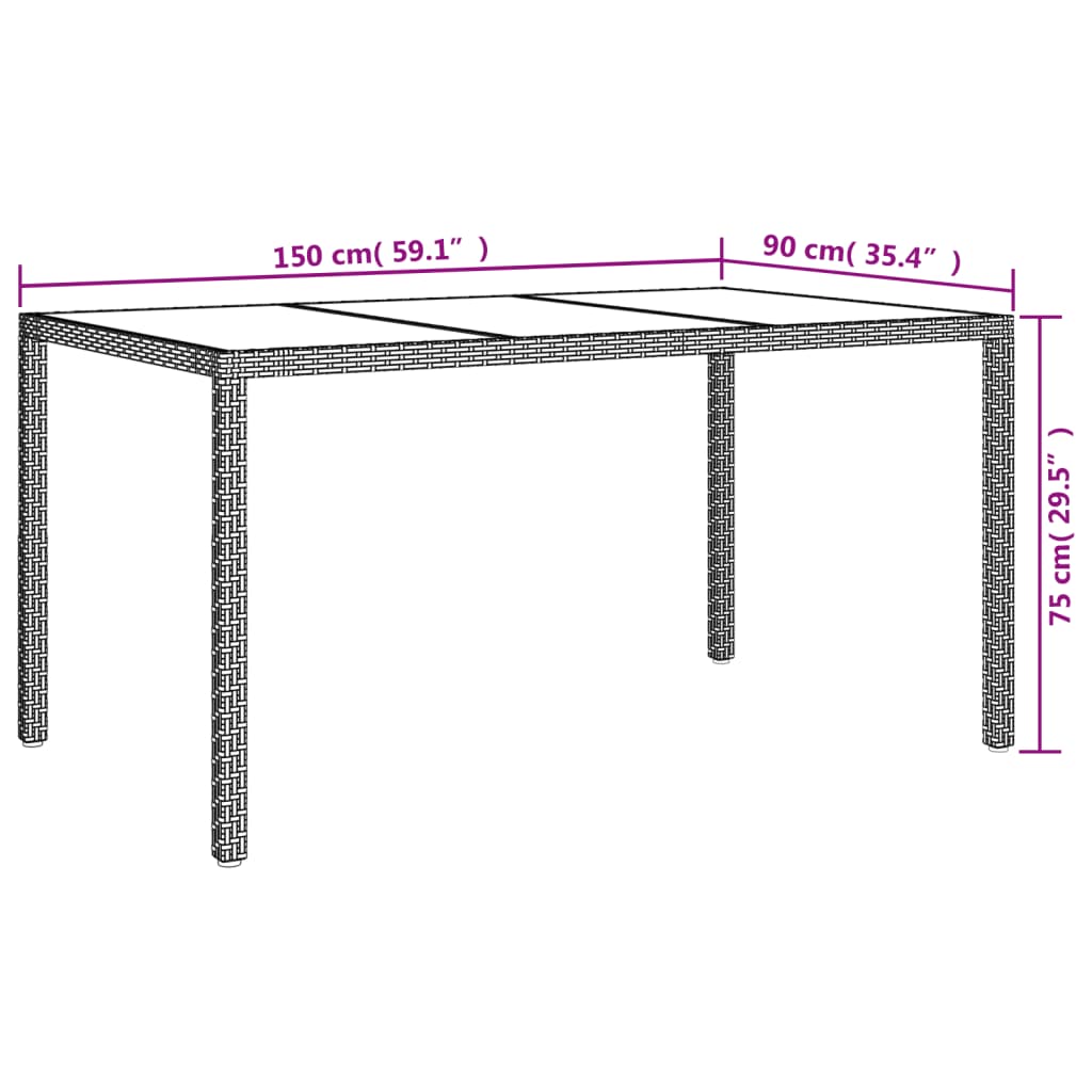 3-delige Tuinset met kussens poly rattan zwart