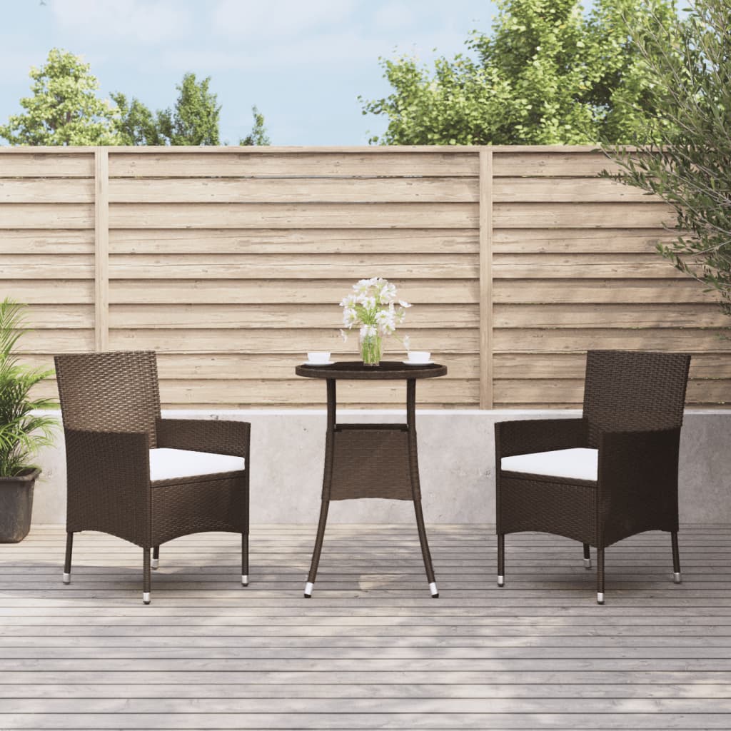 5-delige Bistroset met kussens poly rattan