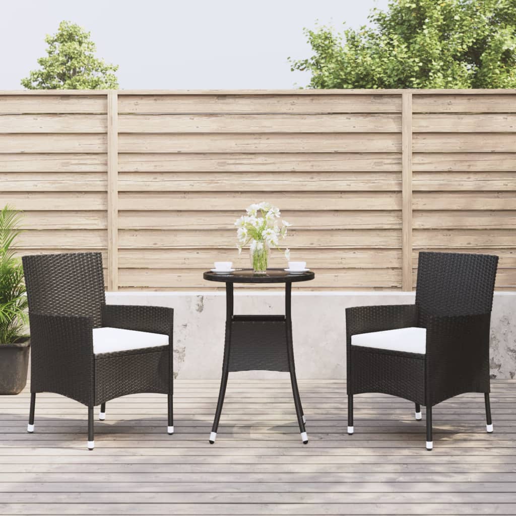 5-delige Bistroset met kussens poly rattan