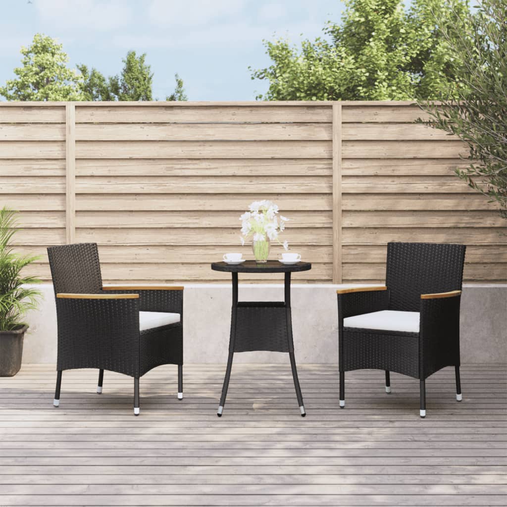 5-delige Bistroset met kussens poly rattan