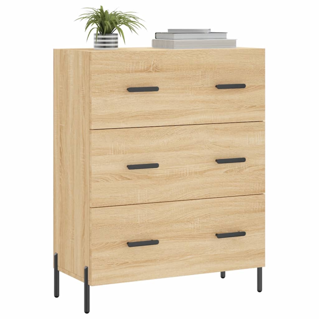 Dressoir 69,5x34x90 cm bewerkt hout bruin eikenkleur