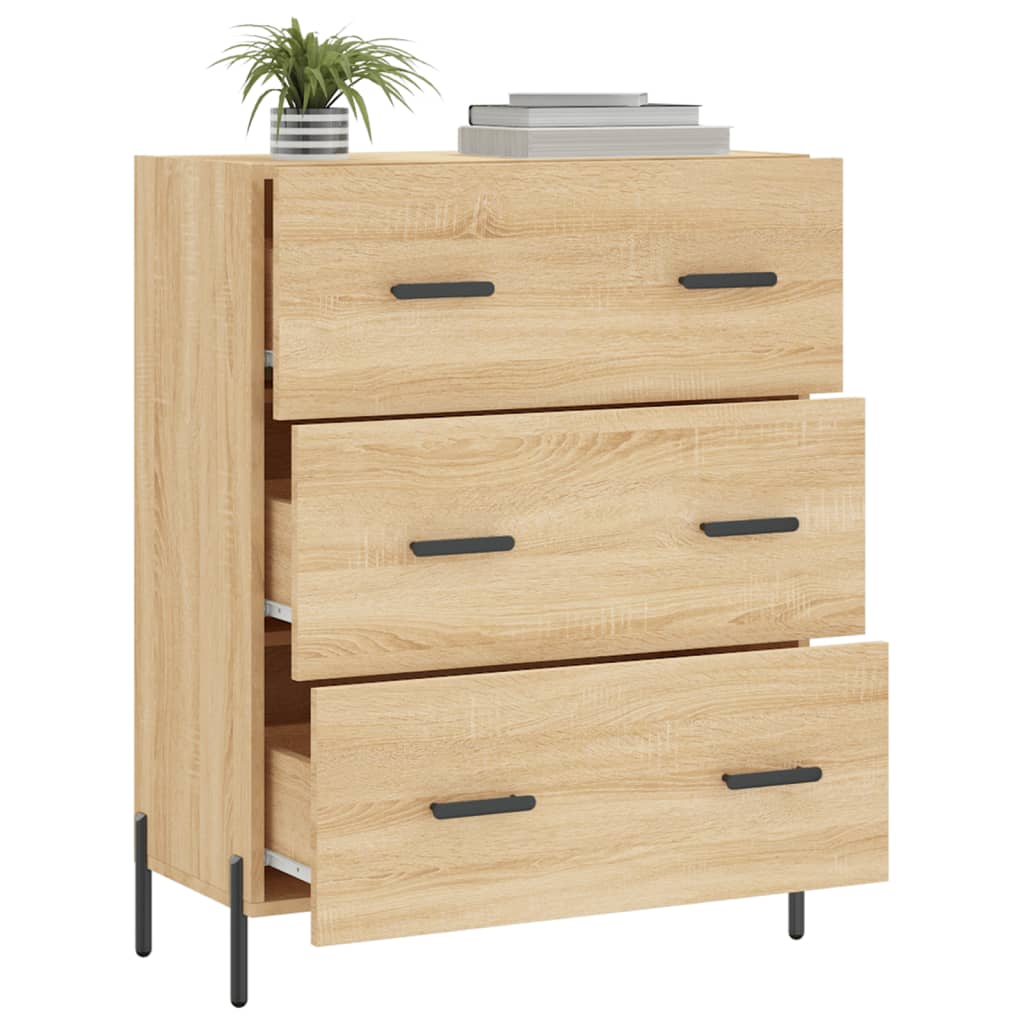 Dressoir 69,5x34x90 cm bewerkt hout bruin eikenkleur