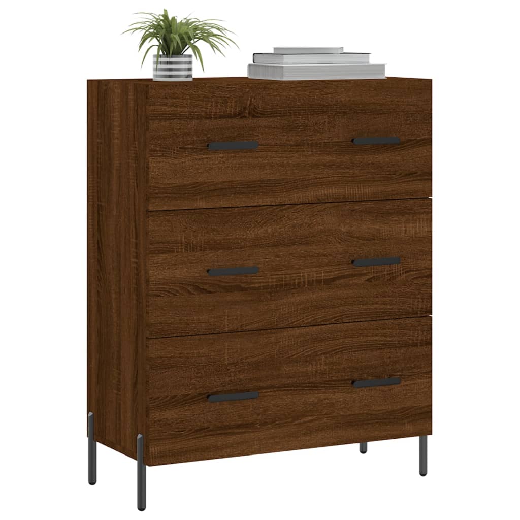 Dressoir 69,5x34x90 cm bewerkt hout bruin eikenkleur