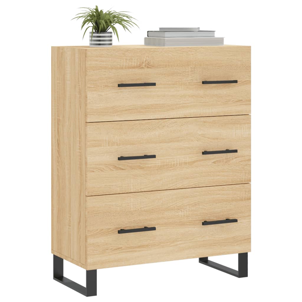 Dressoir 69,5x34x90 cm bewerkt hout eikenkleurig