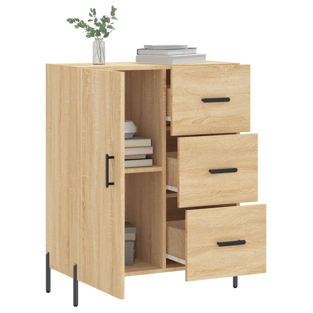 Dressoir 69,5x34x90 cm bewerkt hout bruin eikenkleur