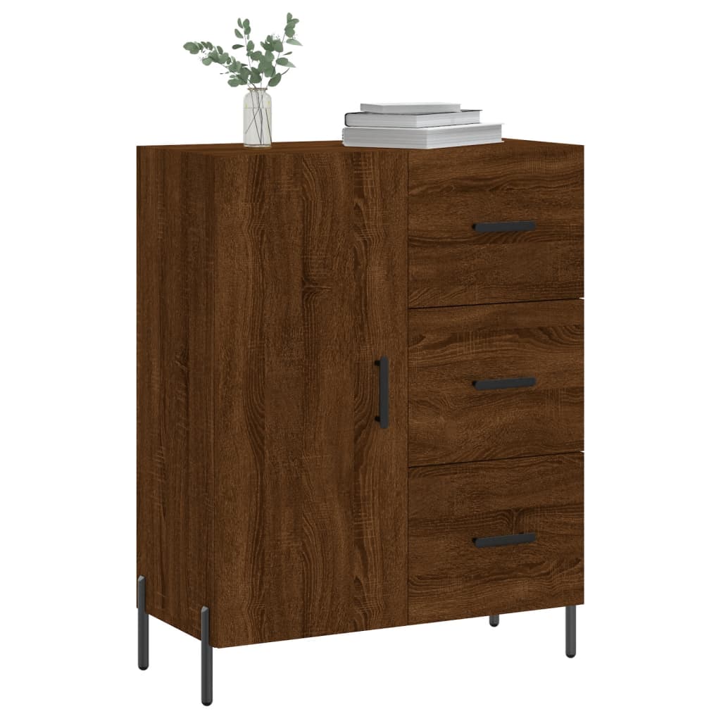 Dressoir 69,5x34x90 cm bewerkt hout bruin eikenkleur